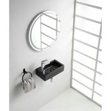 Wiesbaden Rhea M Fontein Links - 40x22x11cm - Keramiek - Mat Zwart