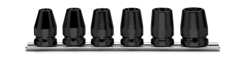 Beta 6-delige set slagdoppen voor Torx® schroeven (art. 720FTX) op support 720FTX/SB6