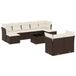 vidaXL Loungeset met Kussens, Poly Rattan, Bruin
