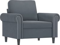 vidaXL Fauteuil met voetenbank 60 cm fluweel donkergrijs