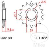 JT Sprockets Pignon de sortie de boite pour Quad Polaris 250 Trail blazer 2000 à 2003 JTF3221.11 / 11 dents pas 520 Neuf