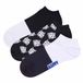 Happy Socks unisex 3P sneakersokken bulldog zwart & wit