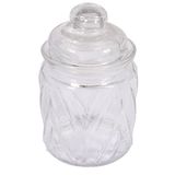 Rayher glazen pot met glazen deksel Chevron, 8 cm ø, 12,5 cm, 280 ml, opening ø 5,5 cm