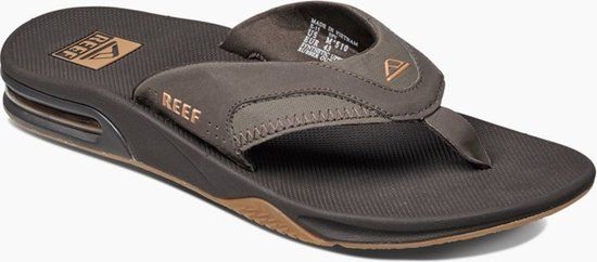 Reef Fanningbrown/Gum Heren Slippers - Zwart/Bruin - Maat 47