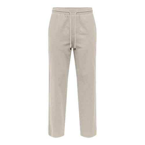 ONLY & SONS ONSSINUS LOOSE 0007 COT LIN PANT - Silver Lining - Loose Fit Trousers