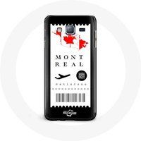 Maniacase Etui voor Samsung Galaxy J3 2016 Vliegticket Montreal Canada