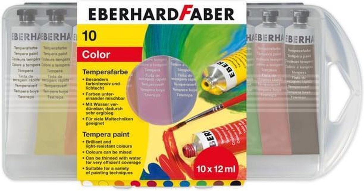 Eberhard Faber Plakkaatverf EFA 10 kleuren - tube a 12 ml