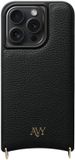 AVY Leren Hoesje | Geschikt voor Apple iPhone 14 Pro | Compatibel met MagSafe | Leather Case | Back Cover | Zwart