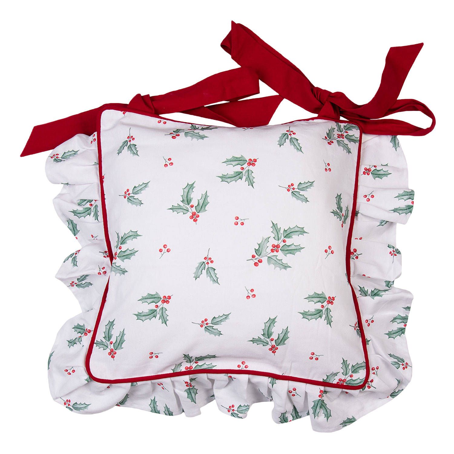 Clayre & Eef witte stoelkussen hoes 40*40 cm hch25 - Wit