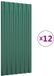 vidaXL - Dakpanelen - 12 stuks - 80x36 cm - Gegalvaniseerd staal - Groen