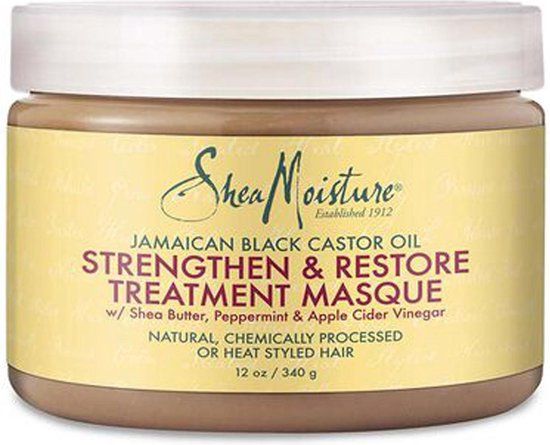 Shea Moisture Jamaican Black Castor Oil Haarmasker - Strengthen Grow & Restore Treatment Masque - 340 ml