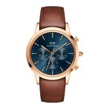 Daniel Wellington St. Mawes DW00100639 Montre homme bracelet cuir bleu boîtier acier doré Ø42mm
