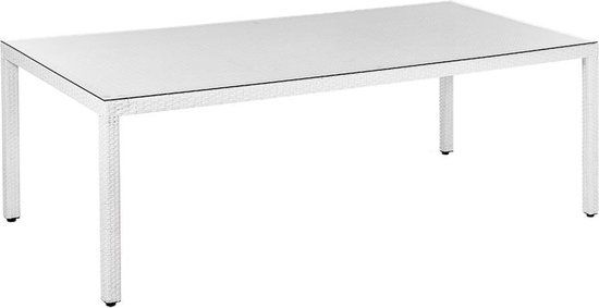 Beliani ITALY - Tuintafel - Wit - PE rotan - 220 x 100 cm - 8 personen