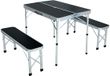 Akord Reisset ROI Table + 2 Benches Black Aluminium/MDF Foldable