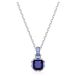 Swarovski Birthstone hanger, Square slijpvorm, September, Blauw, Rodium toplaag