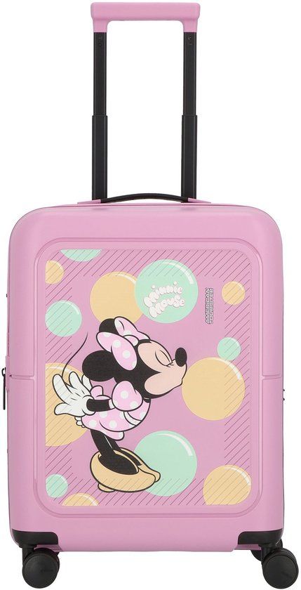 American Tourister Trolley Dashpop Disney Spinner 55/20 EXP TSA Minnie Bubbles Roze