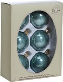Cosy & Trendy Kerstballen - 6 st - eucalyptus groen - glas - 7 cm