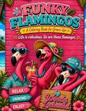 Funky Flamingos: A Coloring Book — 30 Ridiculous Flamingos Having a Day