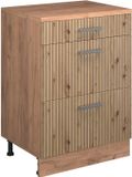 Vicco Uitbreidingscommode Rion, Artisanaal eiken/Goudkleurig Eiken, 60 x 46 cm