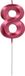Folat Kaars cijfer 8 glamour roze metallic 7 cm