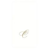 Caspari Monogram papieren handdoeken, met initiaal C, White Pearl, 24 Stuk