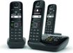 Gigaset AS690 Trio : Téléphone sans fil, avec répondeur (20 minutes), mains libres, 100 contacts, noir