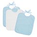 padre Ti TIN Ti TIN, Set van 3 waterdichte slabbetjes, 33 x 36 cm, 90% katoen, 10% polyester, slabbetjes voor baby's vanaf 1 jaar, gesp, sluitband, zonder plastic, effen kleur (wit en blauw) - 320 g/m²