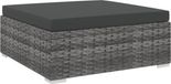 vidaXL Voetensteun met kussen poly rattan grijs
