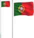 vidaXL Vlag met vlaggenmast Portugal 6,08 m aluminium
