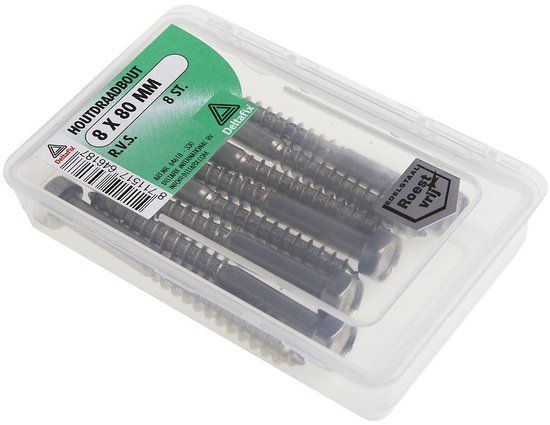 Deltafix - Houtdraadbout 8x60mm rvs 10st