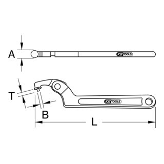 KS Tools KS Tools scharnier haaksleutel met pin, 35-50mm Aantal:1