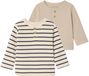 Vertbaudet Set van 2 T-shirts baby met lange mouwen honingraat