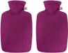 Hugo Frosch Gmbh Warm water kruik met viltlook hoes - 2x - fuchsia roze - 2 liter