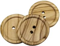 Olijfhouten BOTIBOTON - 50 knopen van olijfhout - 2 gaten - Diverse maten (10, 12, 15, 18, 20 en 25 mm) - Naaiaccessoires - Gemaakt en verzonden vanuit SPANJE (25 mm)