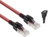 ACT FB5503 afsluitbare CAT6A ethernetkabel, met sleutel, RJ45 ethernetnetnetkabel (U/UTP), LSZH knikbescherming, rood, 3 m