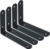 OEM Zwarte metalen wandlampbevestigingen, set van 4, afmetingen 200x140 mm