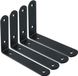 OEM Zwarte metalen wandlampbevestigingen, set van 4, afmetingen 200x140 mm