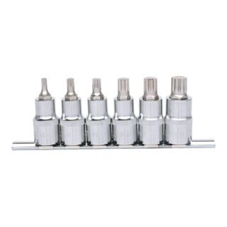 KS Tools 1/2" CHROMEplus Bit Socket Set XZN, 6 Pieces M5-M14