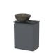 Maxaro Blue stone Toiletmeubel met waskom | 41 cm Donkergrijs Greeploos front Natuursteen waskom Mat zwart blad