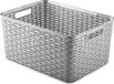 Plasticforte Opbergmand - Kastmand - rotan kunststof - zilver - 18 Liter - 29 x 39 x 20 cm