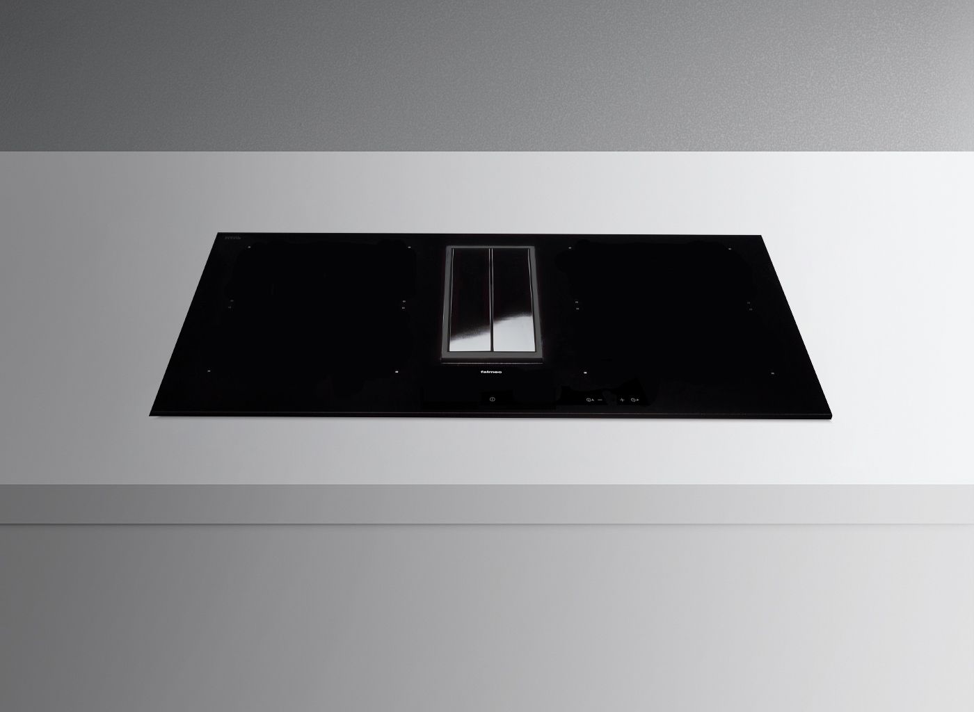 Falmec Quantum Pro - 84cm Ceramic Hob with Integrated Extractor - Black