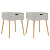 VidaXL Nachtkastjes 2 stuks Betonkleur Hout 40x40x56 cm