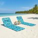 Tapis de plage à 3 sections, incluant 2 chaises longues et une table