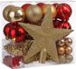 Merkloos / Sans marque Kerstboomset Soir de Noël 44-delig rood/goud