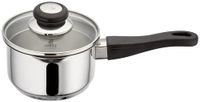 Judge 14cm Vista steelpan roestvrij staal met deksel met variabele afgietopties 1L, zilver, 14 cm