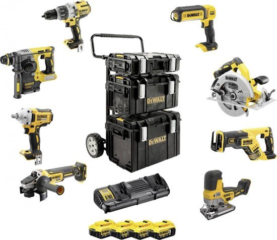 DeWalt DCK856P4 8-DELIGE VOORDEELSET | 4X 18V 5,0AH IN TOUGHSYSTEM