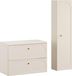 Ensemble de meubles de salle de bain de 80 cm, couleur sable beige, avec une armoire haute et un plan de travail