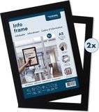 Europel wissellijst zelfklevend – Posterlijst – Magnetisch frame – A5 – 14,8 x 21 cm – Set van 2 stuks – Zwart