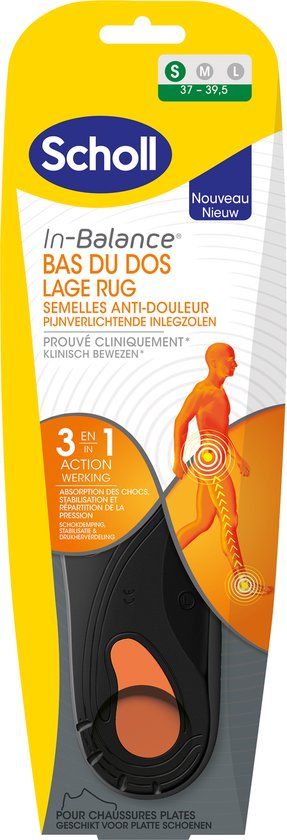 Scholl In Balance Pijnverlichtende Inlegzolen Lage Rug - Maat 37-39,5 - 1 Paar
