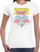 Bellatio Decorations Tropical party T-shirt voor dames - wit - XL